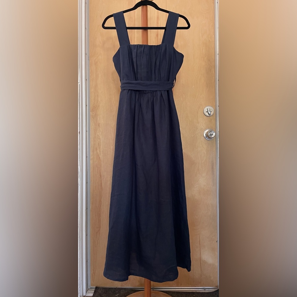Linen Keira Pinafore Maxi Dress - Cottagecore Etsy seller Cotton Candy Wear XS